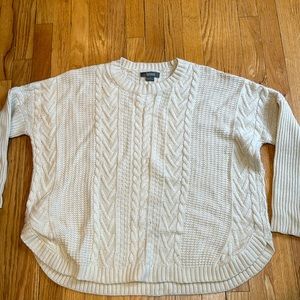 EUC Naturals Reflection Women’s Sz M Cream Sweater Irish Cable Knit Dolman Sleev